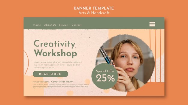 Modèle de page de destination d'atelier d'artisanat