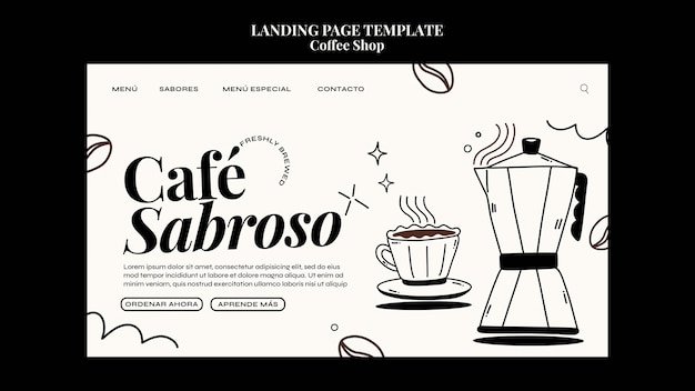 Modèle De Page De Destination De Café