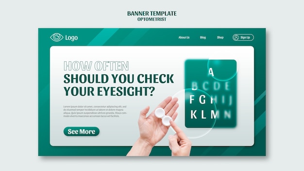 Modèle De Page De Destination De Carrière D'optométriste