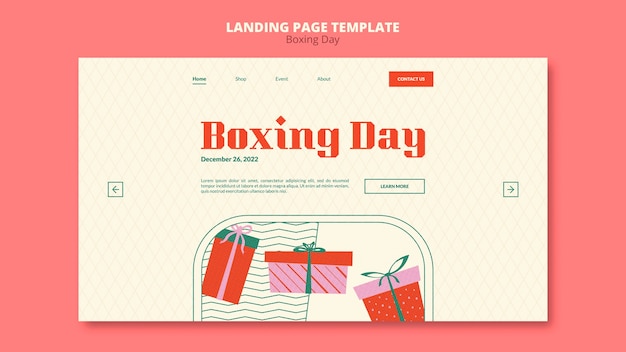 PSD gratuit modèle de page de destination de célébration du lendemain de noël