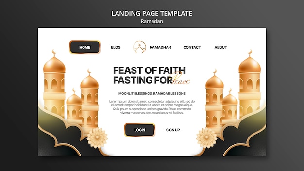 PSD gratuit modèle de page de destination de célébration du ramadan