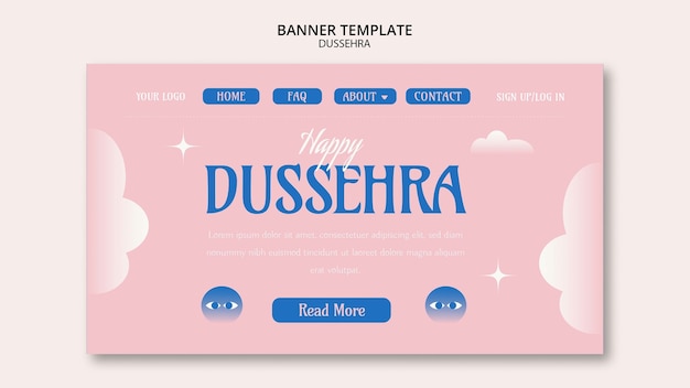 PSD gratuit modèle de page de destination de la célébration de dussehra