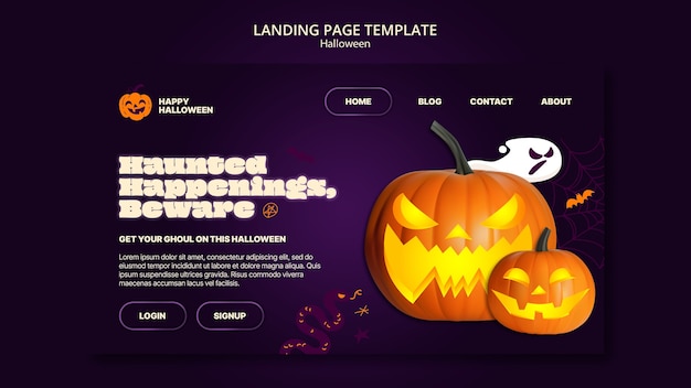 Modèle De Page De Destination De Célébration D'halloween