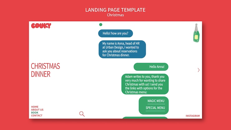 PSD gratuit modèle de page de destination de célébration de noël