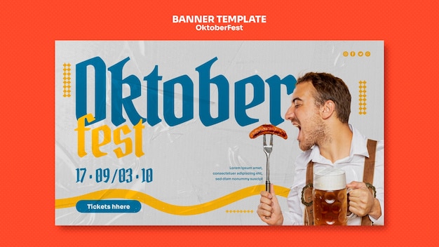 PSD gratuit modèle de page de destination de célébration de l'oktoberfest