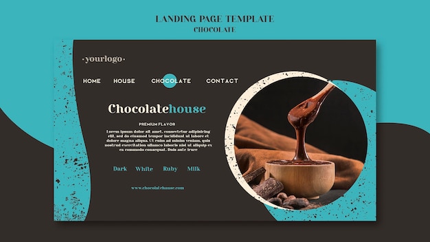 PSD gratuit modèle de page de destination de chocolate house