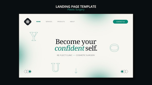 PSD gratuit modèle de page de destination de la clinique de chirurgie plastique