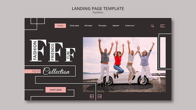 PSD gratuit modèle de page de destination de collection de mode