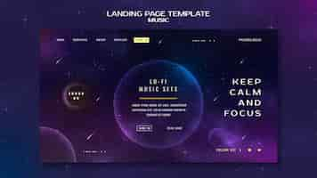 PSD gratuit modèle de page de destination de concept de musique