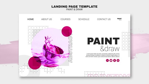 Modèle de page de destination de concept de peinture
