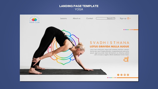 Modèle De Page De Destination De Concept De Yoga