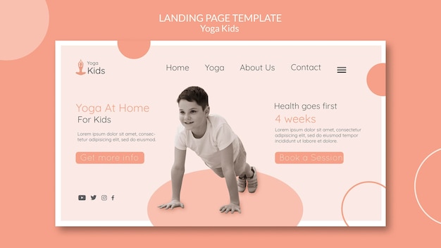 PSD gratuit modèle de page de destination de concept de yoga