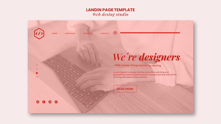 PSD gratuit modèle de page de destination de conception de studio web