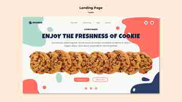 PSD gratuit modèle de page de destination avec cookies