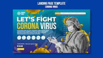 PSD gratuit modèle de page de destination de coronavirus