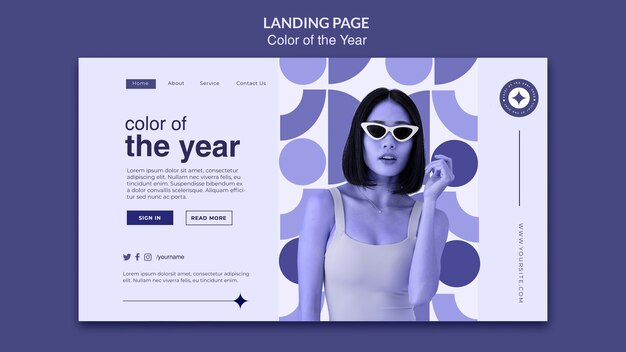 Modèle de page de destination de la couleur de l'année 2022