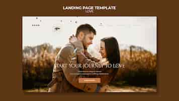 PSD gratuit modèle de page de destination de couple charmant