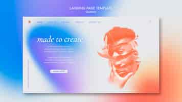 PSD gratuit modèle de page de destination de créativité avec un style de dégradé subtil