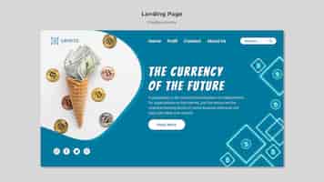PSD gratuit modèle de page de destination de crypto-monnaie