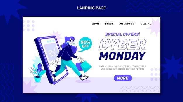 Modèle De Page De Destination Cyber Monday