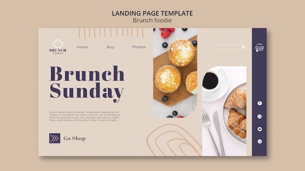 Modèle De Page De Destination De Délicieux Brunch