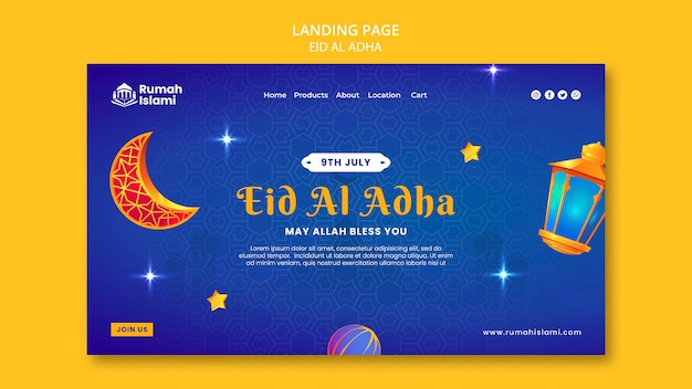 Modèle De Page De Destination Design Plat Eid Al-adha