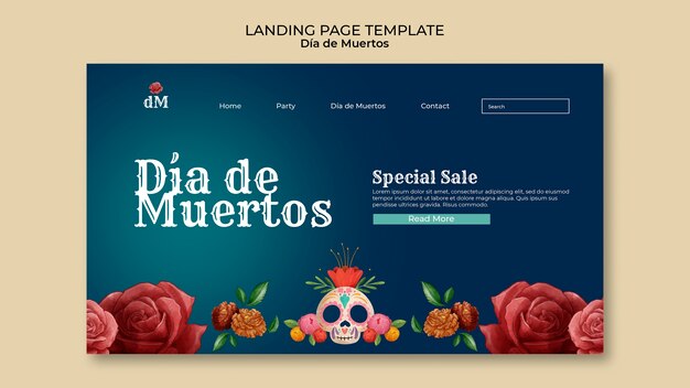 Modèle de page de destination dia de muertos