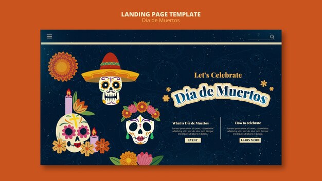 Modèle de page de destination dia de muertos