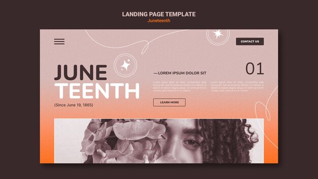 Modèle de page de destination du 19 juin
