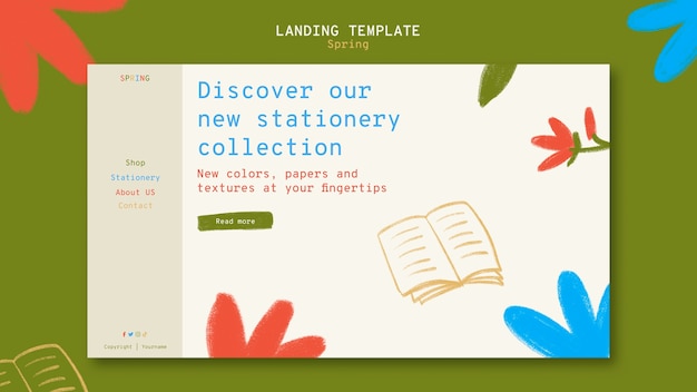 PSD gratuit modèle de page de destination du concept de printemps