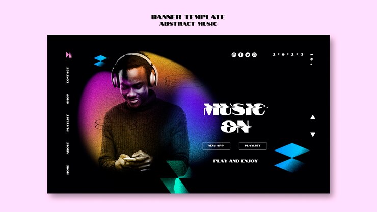 PSD gratuit modèle de page de destination du festival de musique