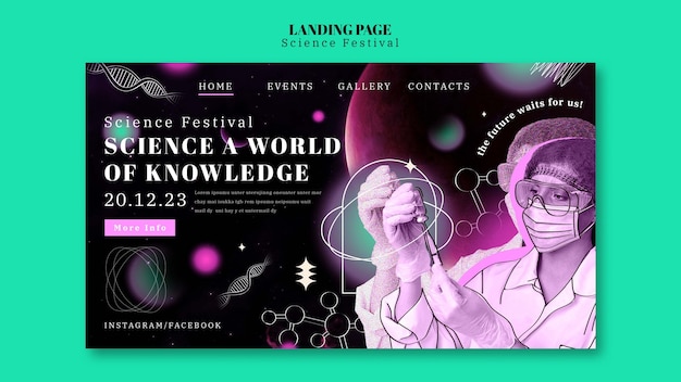 Modèle de page de destination du festival scientifique