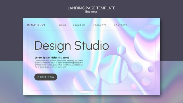PSD gratuit modèle de page de destination du studio de design dégradé