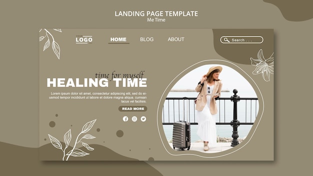 PSD gratuit modèle de page de destination du temps de guérison