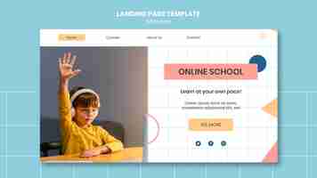 PSD gratuit modèle de page de destination de l'école en ligne
