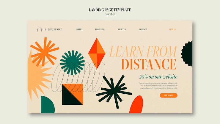 PSD gratuit modèle de page de destination de l&#39;éducation en ligne