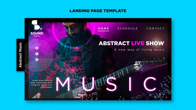 Modèle de page de destination d'émission de musique