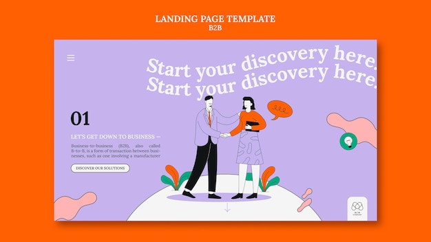 PSD gratuit modèle de page de destination d'entreprise à entreprise