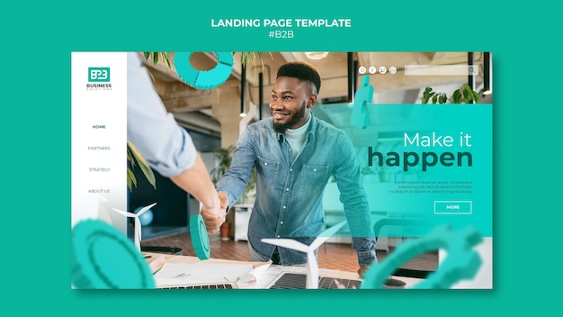 Modèle de page de destination d'entreprise à entreprise