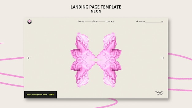 PSD gratuit modèle de page de destination de fête au néon