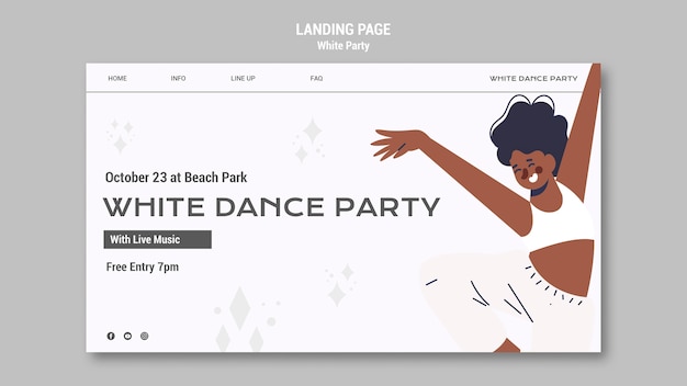 Modèle de page de destination de la fête blanche
