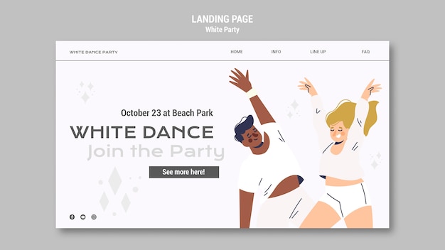 Modèle de page de destination de la fête blanche