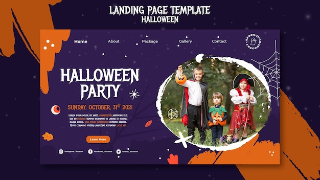 Modèle De Page De Destination De Fête D'halloween