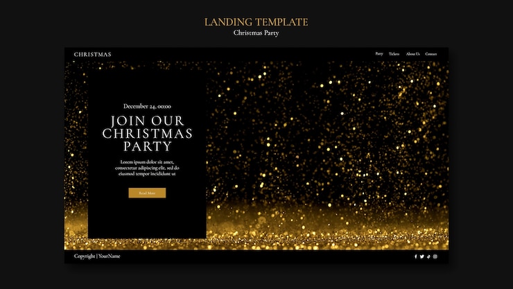 PSD gratuit modèle de page de destination de fête de noël