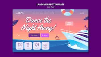 PSD gratuit modèle de page de destination de fête de yacht