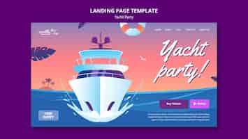 PSD gratuit modèle de page de destination de fête de yacht