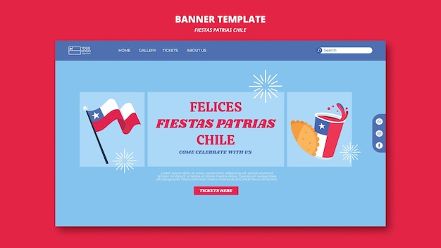 PSD gratuit modèle de page de destination fiestas patrias chili