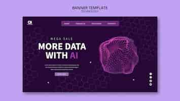 PSD gratuit modèle de page de destination futuriste ai tech