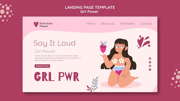 Modèle De Page De Destination Girl Power