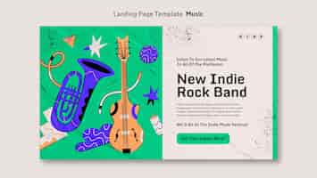 PSD gratuit modèle de page de destination d'un groupe de musique rock indépendant